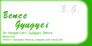 bence gyugyei business card