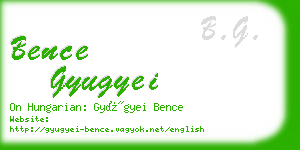 bence gyugyei business card